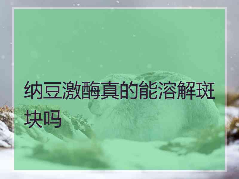 纳豆激酶真的能溶解斑块吗