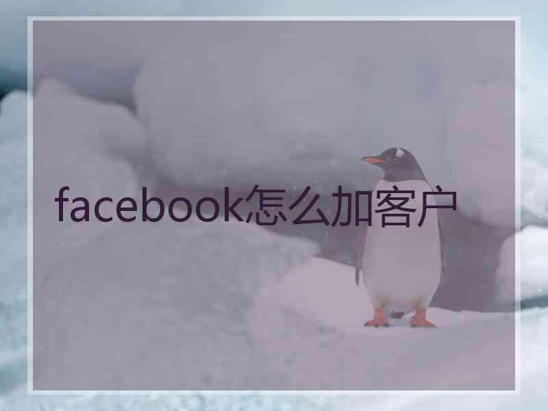 facebook怎么加客户