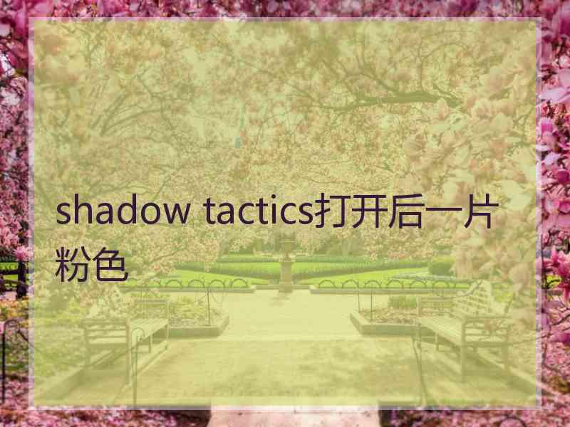 shadow tactics打开后一片粉色