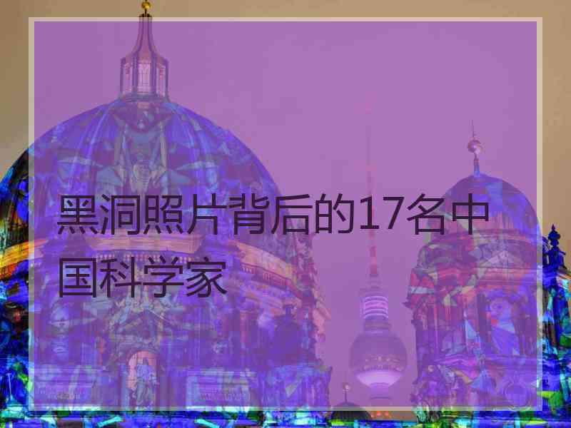 黑洞照片背后的17名中国科学家