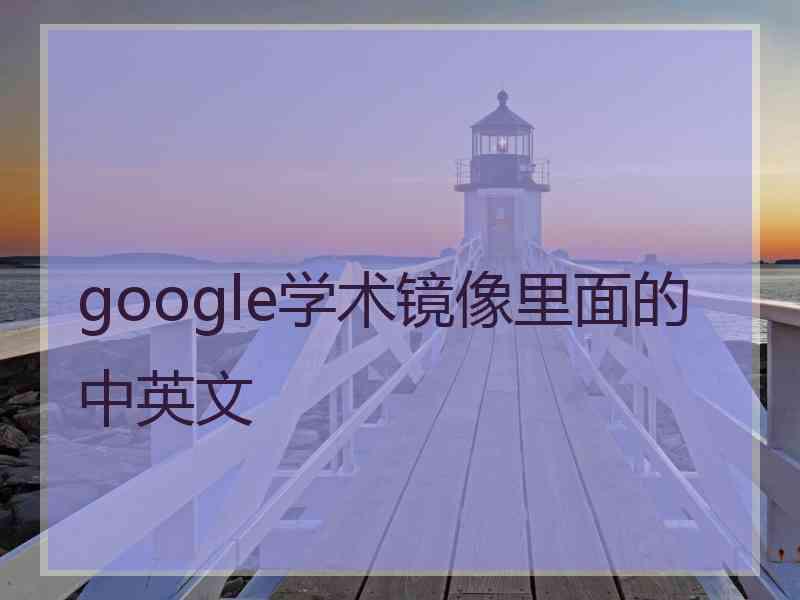 google学术镜像里面的中英文