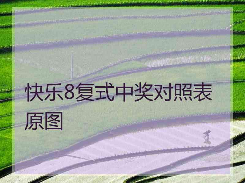 快乐8复式中奖对照表原图