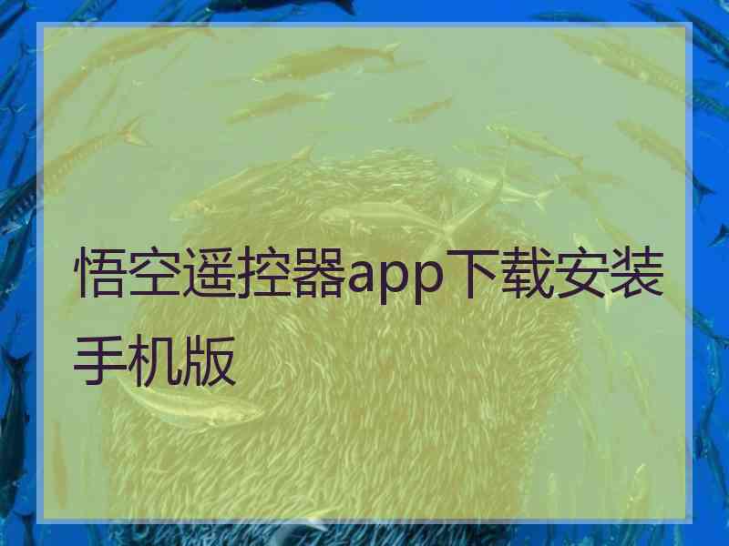 悟空遥控器app下载安装手机版