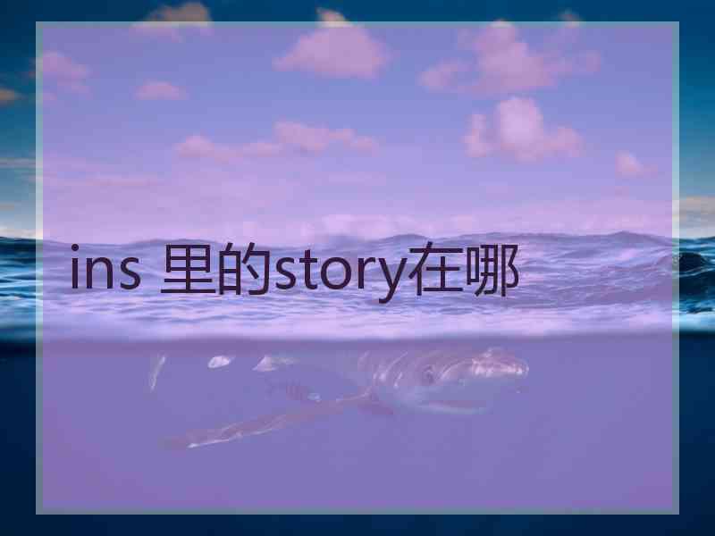 ins 里的story在哪