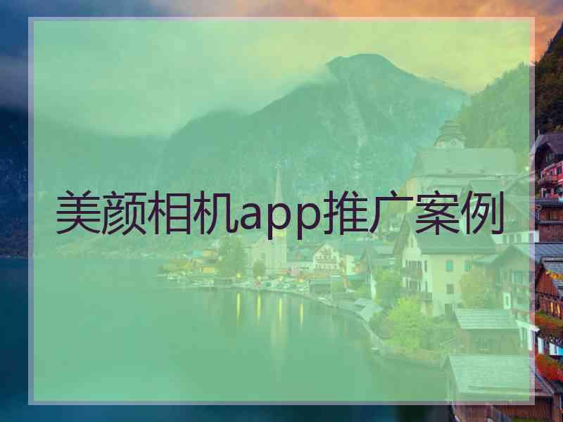 美颜相机app推广案例