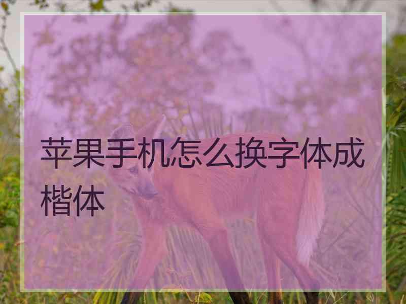 苹果手机怎么换字体成楷体