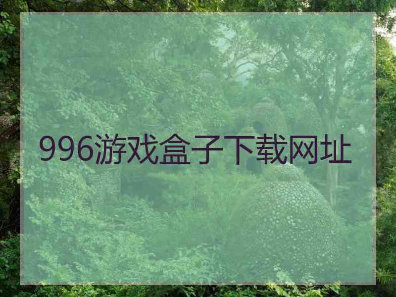 996游戏盒子下载网址