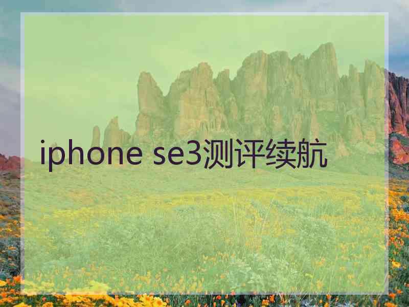 iphone se3测评续航