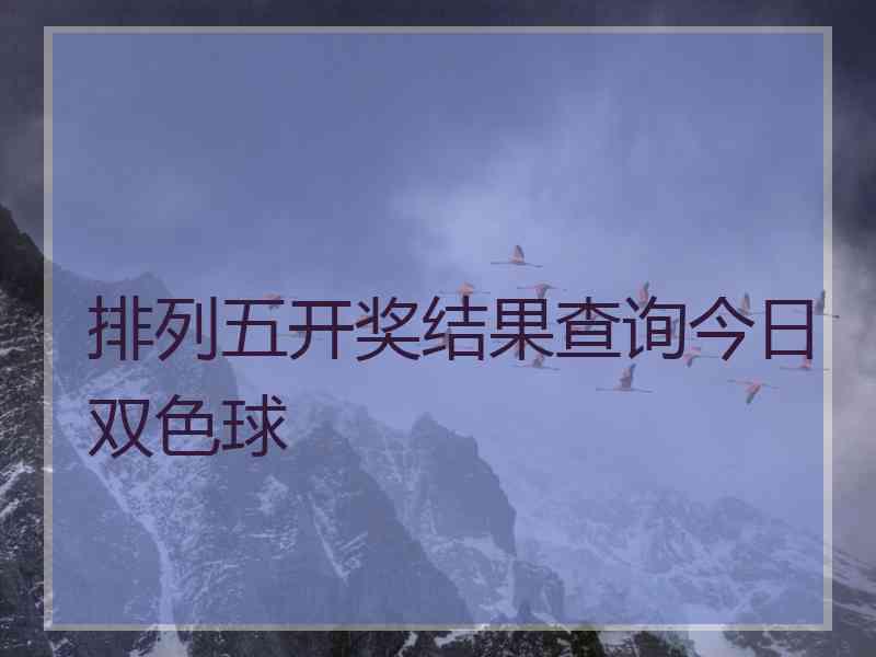 排列五开奖结果查询今日双色球