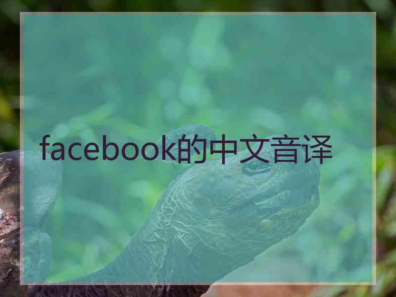 facebook的中文音译