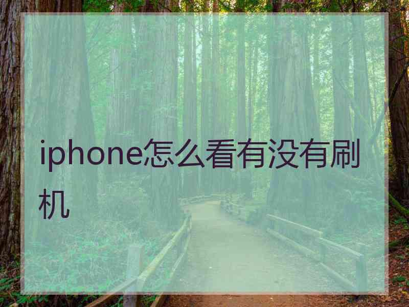 iphone怎么看有没有刷机