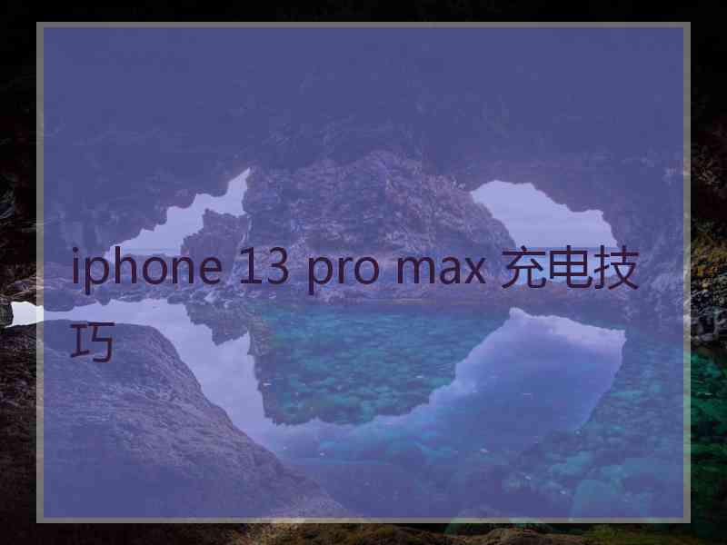 iphone 13 pro max 充电技巧