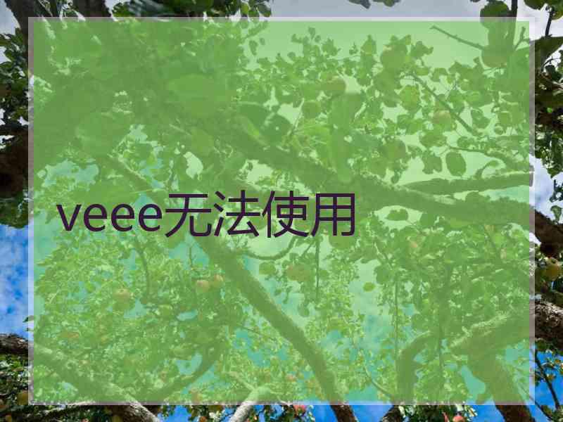 veee无法使用