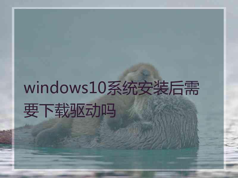 windows10系统安装后需要下载驱动吗