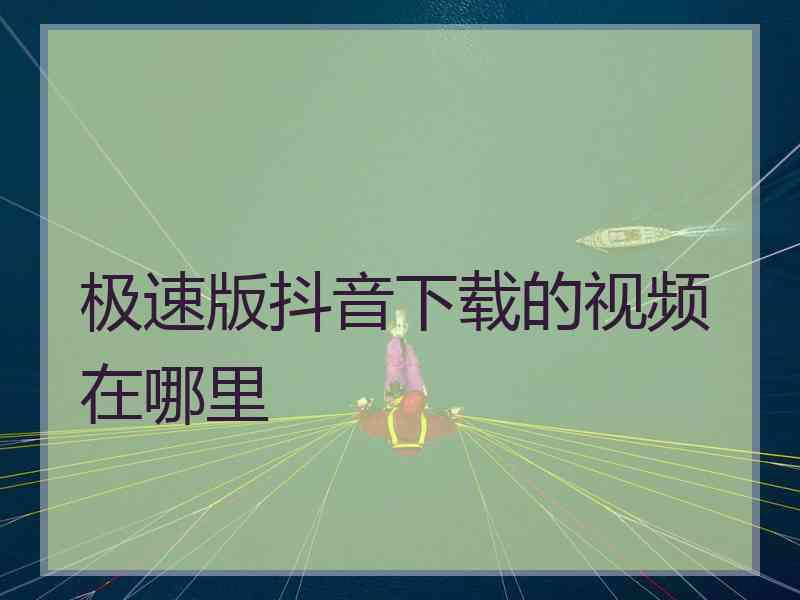 极速版抖音下载的视频在哪里