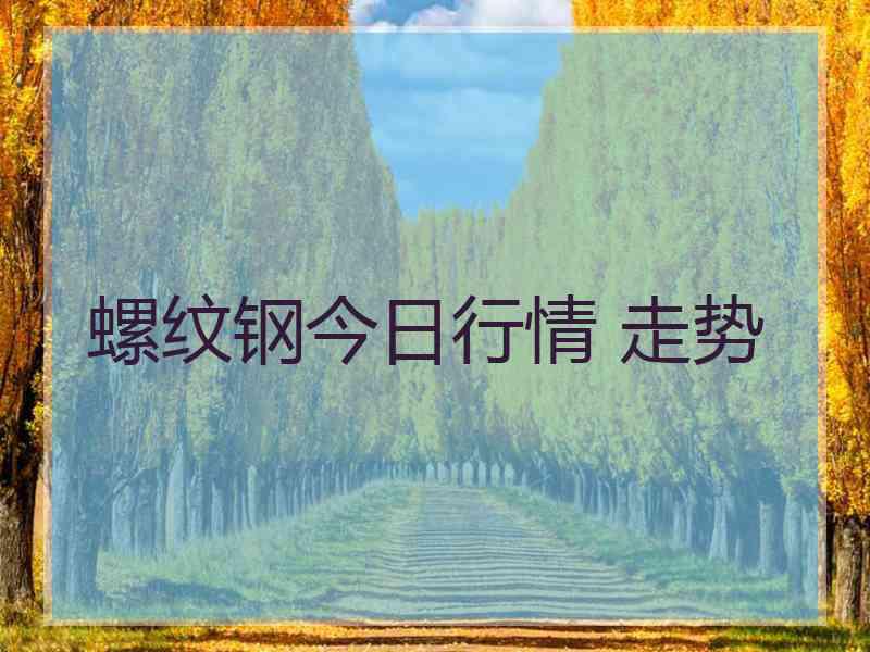 螺纹钢今日行情 走势