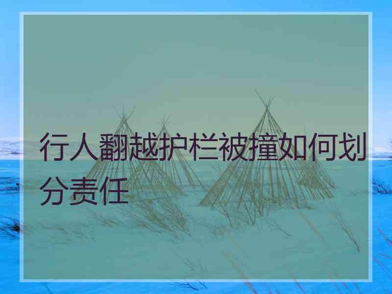 行人翻越护栏被撞如何划分责任