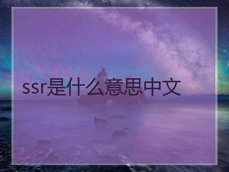 ssr是什么意思中文