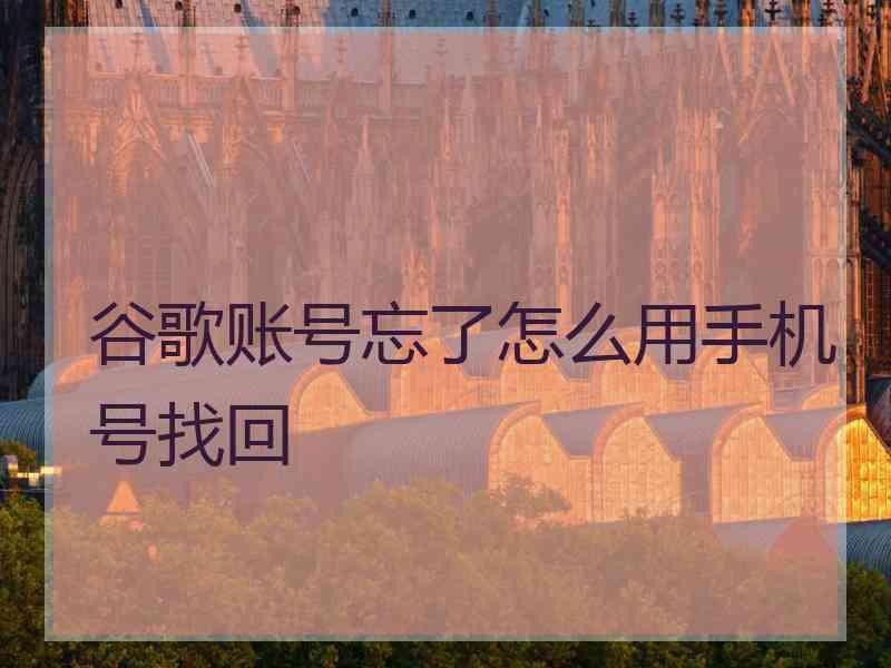 谷歌账号忘了怎么用手机号找回