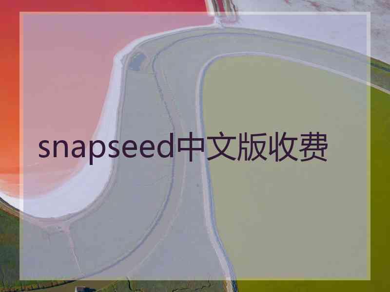 snapseed中文版收费