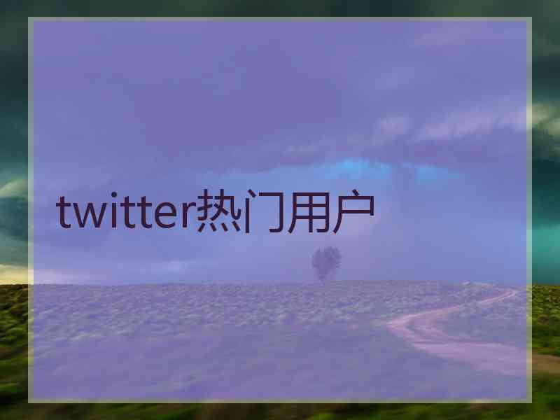 twitter热门用户