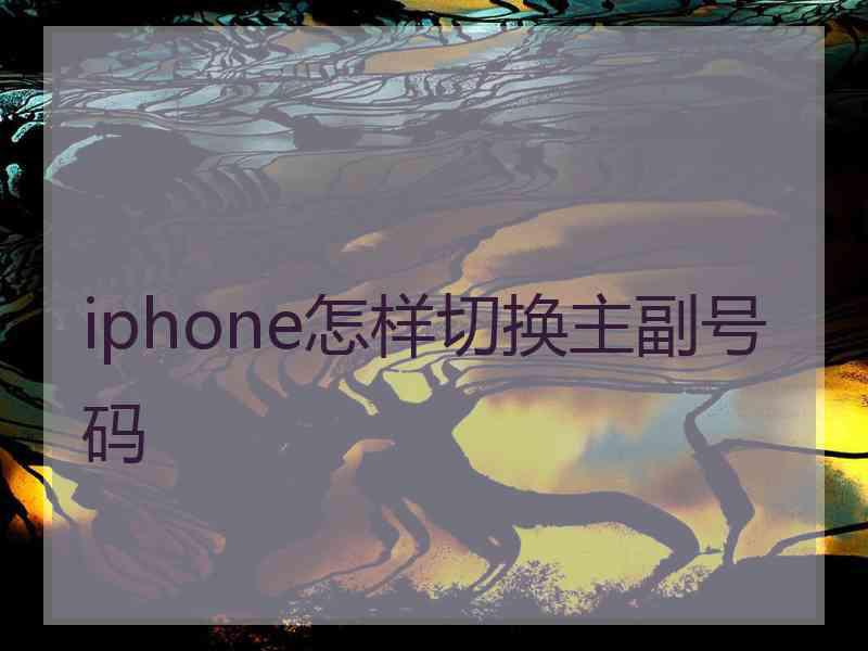 iphone怎样切换主副号码