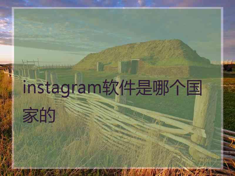 instagram软件是哪个国家的