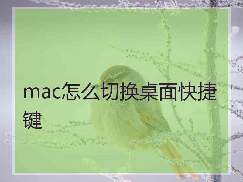 mac怎么切换桌面快捷键