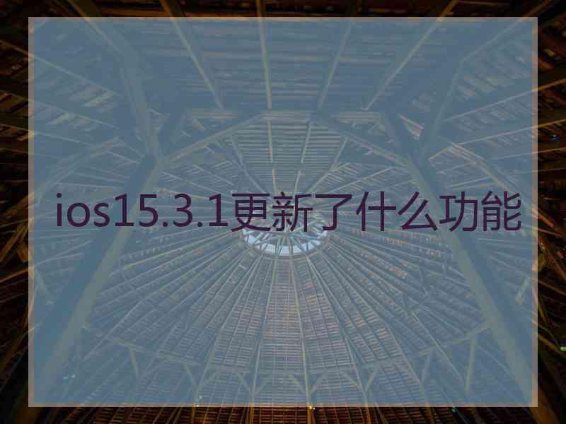 ios15.3.1更新了什么功能