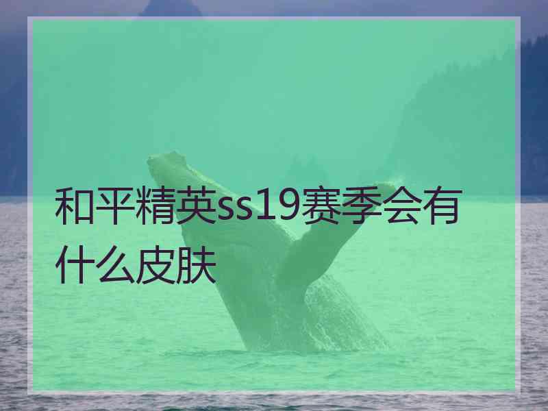 和平精英ss19赛季会有什么皮肤