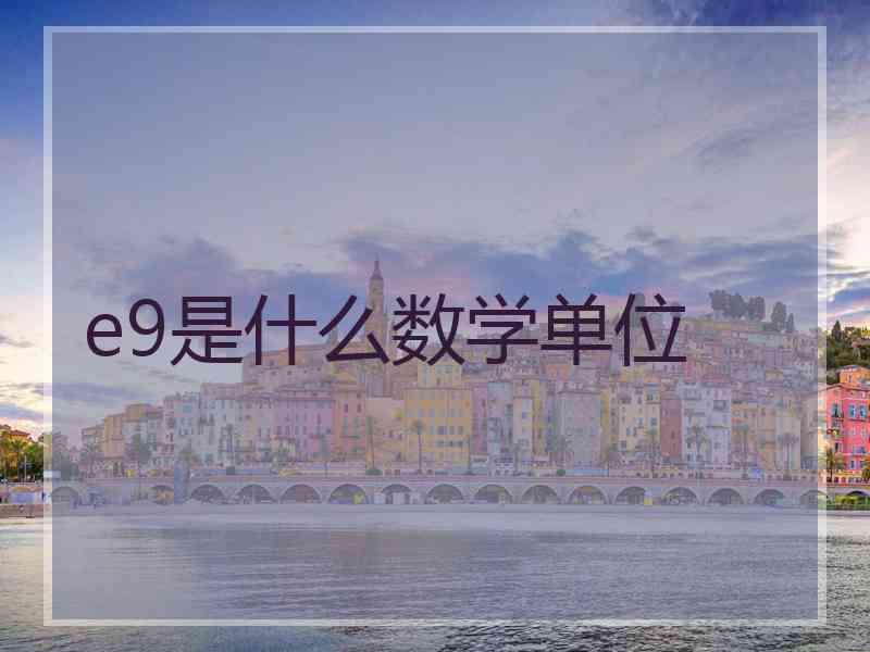 e9是什么数学单位