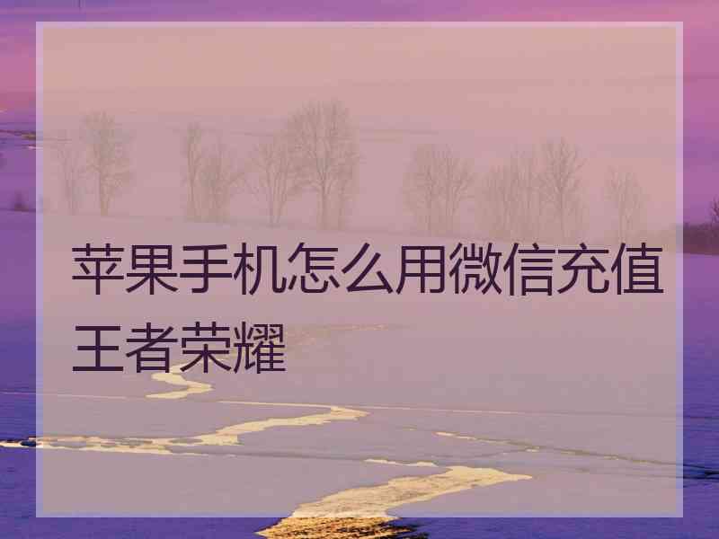 苹果手机怎么用微信充值王者荣耀