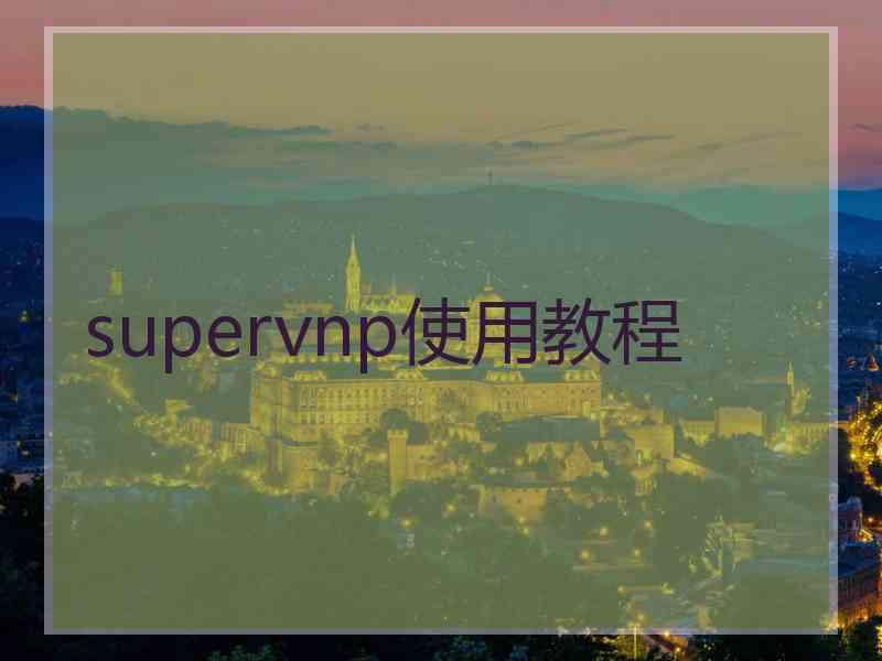 supervnp使用教程