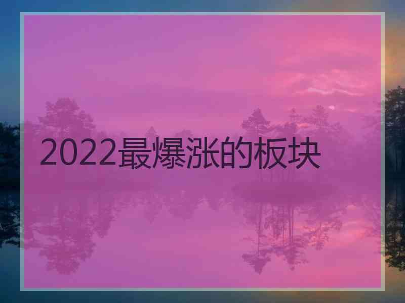 2022最爆涨的板块