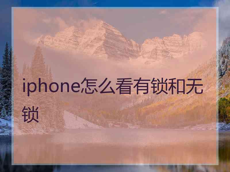 iphone怎么看有锁和无锁