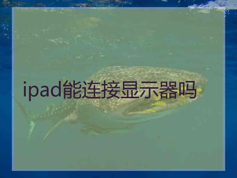 ipad能连接显示器吗