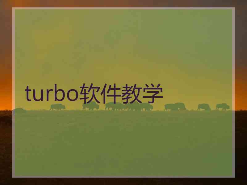 turbo软件教学