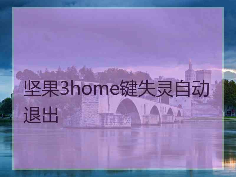 坚果3home键失灵自动退出