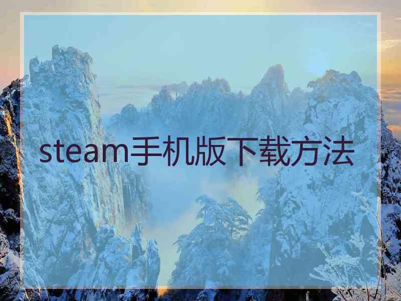 steam手机版下载方法