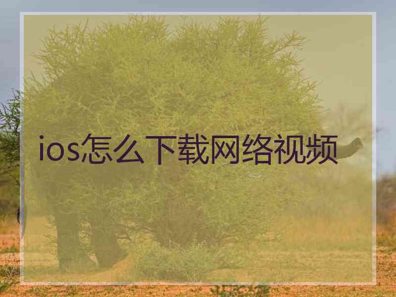 ios怎么下载网络视频