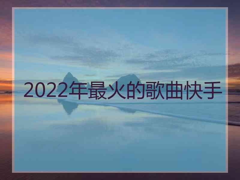 2022年最火的歌曲快手