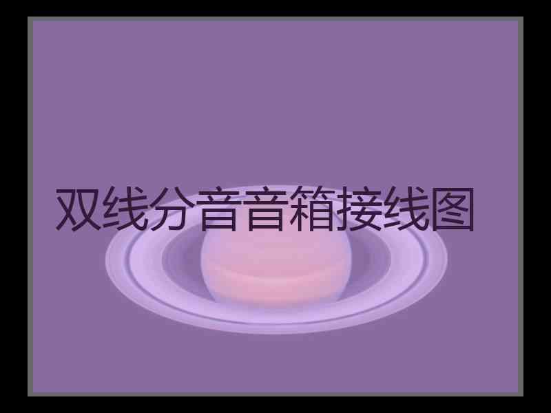 双线分音音箱接线图