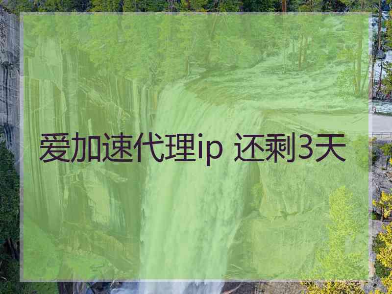 爱加速代理ip 还剩3天