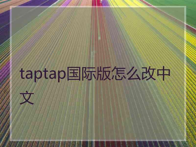 taptap国际版怎么改中文