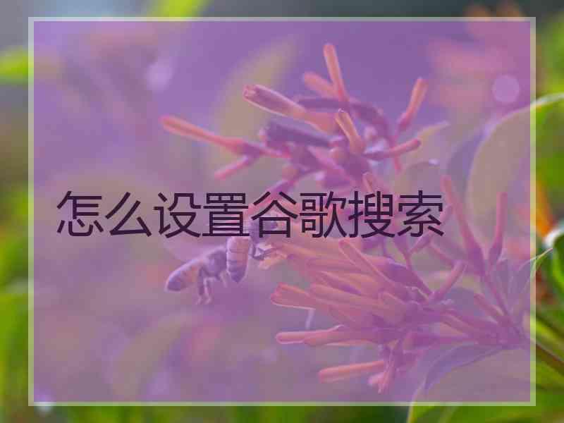 怎么设置谷歌搜索