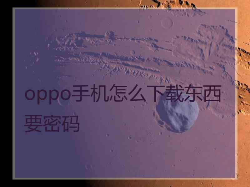 oppo手机怎么下载东西要密码