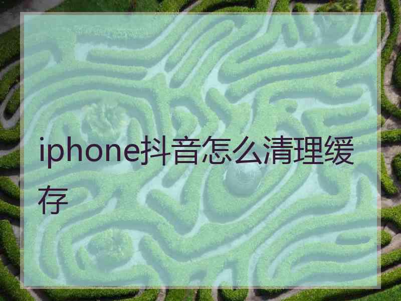 iphone抖音怎么清理缓存