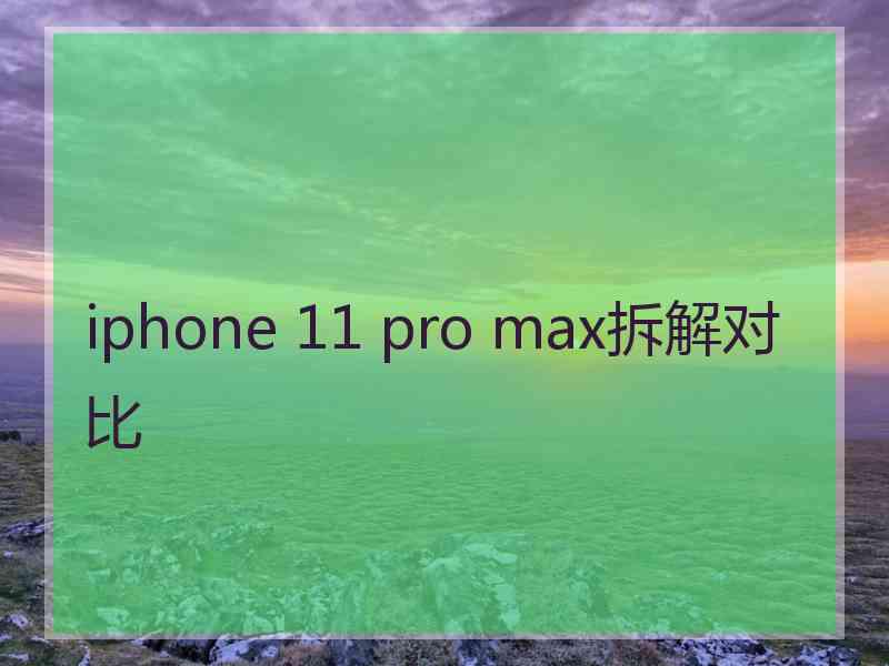 iphone 11 pro max拆解对比