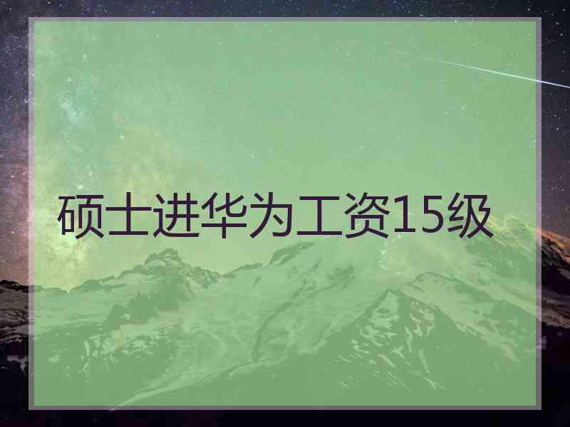 硕士进华为工资15级