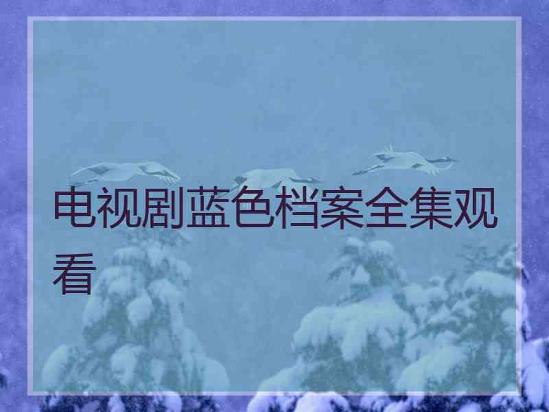 电视剧蓝色档案全集观看